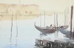 Gondolas venice by Roy Petley, Watercolour, sold Oct 2025
