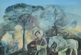 Untitled by Harold Hitchcock, 1966, Watercolour and gouache, sold Oct 2025