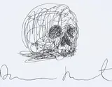 Skull by Damien Hirst, Ink, sold Oct 2025