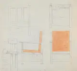A quantity of designs for furniture and interior decoration by Frank Brangwyn, Pencil, sold Oct 2025