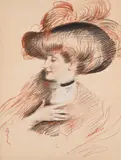 Portrait de madame de guerne by Paul César Helleu, drawing, sold Oct 2025