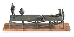 Figures on a jetty by Michael Ayrton, Bronze, sold Oct 2025