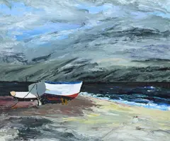 Gallons point, anglesey by Sion McIntyre, Acrylic on board, sold Oct 2025