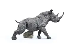 Black rhino itch by Hamish Mackie, 2018, Bronze, sold Oct 2025