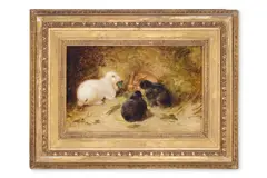 Untitled by Charles James Lewis, Oil on board, sold Oct 2025