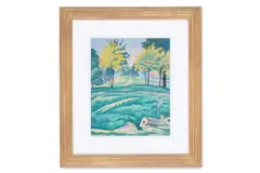Wooded landscape with sheep grazing by Ethelbert White, Watercolour, sold Oct 2025