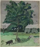 Acorns by John Nash, 1914, Watercolour, ink, crayon and pencil, sold Oct 2025