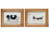 Untitled by J. Gilfoy, 1828, Ink and watercolour with collage Both signed, sold Oct 2025