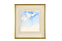 Study of plant by Glyn Warren Philpot, pencil and blue, sold Oct 2025