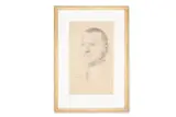 A study of william somerset maugham by Gerald Kelly, Pencil and chalk, squared and numbered for transfer, sold Oct 2025