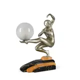 Art deco figural table lamp; circa 1920 by Georges van de Voorde, sculpture, sold Oct 2025