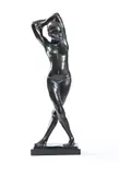 Standing nude; circa 1935 by Arthur Dupagne, Patinated bronze, marble base, sold Oct 2025