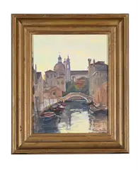 San trovaso, venice by Julian Barrow, Oil on canvas, sold Aug 2025