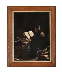 The scholar by Constant de Bruyne, 1886, Oil on panel, sold Aug 2025