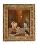 The bathers by Gustavo Mancinelli, Oil on canvas, sold Aug 2025