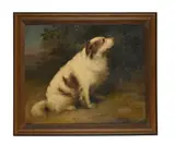 The spaniel 'carlo' in a landscape by Stephen Taylor, Oil on canvas, sold Aug 2025
