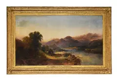 Ben venue in the distance, scotland by Joseph Horlor, Oil on canvas, sold Aug 2025