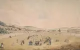 Cricket on the north inch by J. Clark, Pen, ink and watercolour, sold Aug 2025