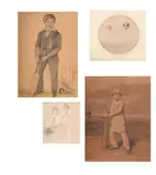 Portrait of honest baxter of surrey by G. Baxter, Watercolour and charcoal, sold Aug 2025