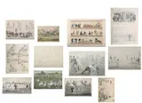 Untitled by Thomas Rowlandson, Etching with early hand-colouring after Woodward, sold Aug 2025