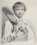 The young cricket player by Thomas Gaugain, Engraving Published by Edward Orme, London, sold Aug 2025