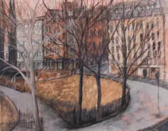 Princes Street, Edinburgh by Stephanie Dees, 2002, mixed media, offered May 2014
