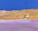Desert Airfield by Donald Hamilton Fraser Ra, gouache on paper, sold May 2014