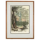 Yosemite Falls Yosemite Falls Color by Luigi Kasimir, etching, sold Mar 2024