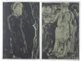 Interior (Triptych), 1971.Lithographs and by Jose Luis Cuevas, engraving on wove paper, published by Collectors Press, San Francisco, 1972.22 1, sold Jan 2024