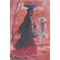 Hurrying Home by Louis Siegriest, Gouache on paper.Titled, sold Jan 2024