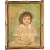 Jeune Fille avec Chien by Marie Laurencin, Oil on canvas, offered Jan 2024