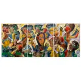 Triptych'Entree du Christ' by Rudi Pillen, Mixed Media.Each panel 40 1/2in. x 30in, offered Dec 2023