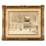 Le Moulin de la Galette, Paris, circa 1956.Color by Maurice Utrillo, lithograph on wove paper, sold Dec 2023