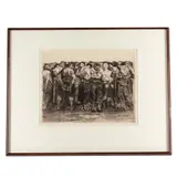 Die Gefangenen (The Prisoners) (K. 98.VIII.b) by Käthe Kollwitz, 1908, Etching, drypoint and sandpaper on wove paper, sold Dec 2023