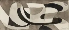 Composition by Ferdinand Springer, 1948, Encre et lavis d'encre sur trait de crayon, sold Jul 2026
