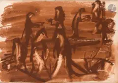 Pêcheurs by Jean Hélion, 1964, Gouache, sold Jul 2026