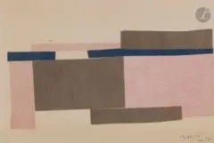 Composition by Jean Messagier, 1954, Collage, sold Jul 2026