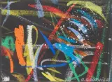 Carte de vœux, composition by Oscar Gauthier, Gouache sur papier noir, sold Jul 2026