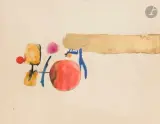 Composition by Albert Diato, vers 1967, Aquarelle, encre de Chine et feuille d'or, sold Jul 2026
