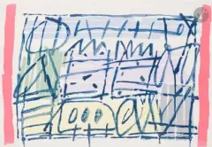 Composition by Pierre Célice, 1997, Collage et gouache, sold Jul 2026