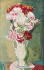 Fleurs dans un pichet blanc by Max Band, Gouache sur papier contrecollé sur toile, sold Jul 2026