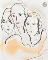 Jeunes juifs by Emmanuel Mané-Katz, Encre et aquarelle, sold Jul 2026