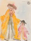 Homme et enfant by Emmanuel Mané-Katz, Encre et aquarelle, sold Jul 2026