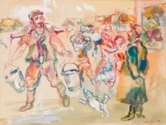Le Porteur d’eau by Walter Spitzer, 1985, Aquarelle et gouache, sold Jul 2026