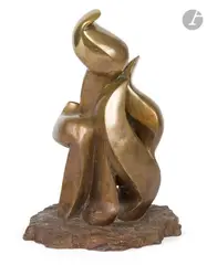 La danse des lettres hébraïques by Myriam Franck, Épreuve en bronze patiné, sold Jul 2026