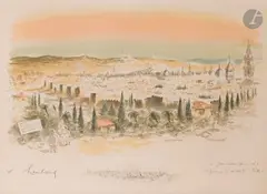 Vue de Jérusalem by André Hambourg, Lithographie en couleurs, sold Jul 2026