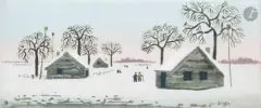 Village enneigé en Russie by Jean Hugo, 1952, Gouache, sold Jun 2026