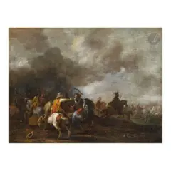 Combat de cavaliers hollandais by Pieter Meulener, Toile, sold Jun 2026