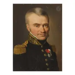 Portrait dit du général marquis de La Boëssière de Lennuic (1766 - 1846) by Louis-Léopold Boilly, Toile, châssis et cadre d'origine, sold Jun 2026
