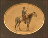 Chasseur d'Afrique en vedette by Isidore Pils, Aquarelle gouachée à vue ovale, sold Apr 2026